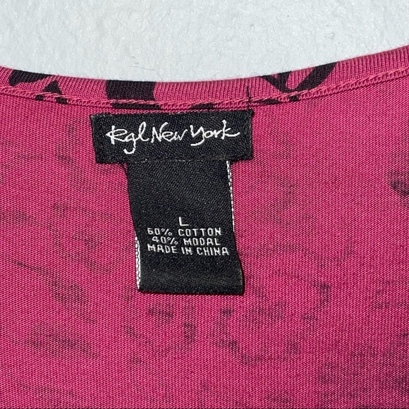 RGL NEW YORK Fuchsia & Black Short Sleeves Dress Size L - Picture 5 of 10